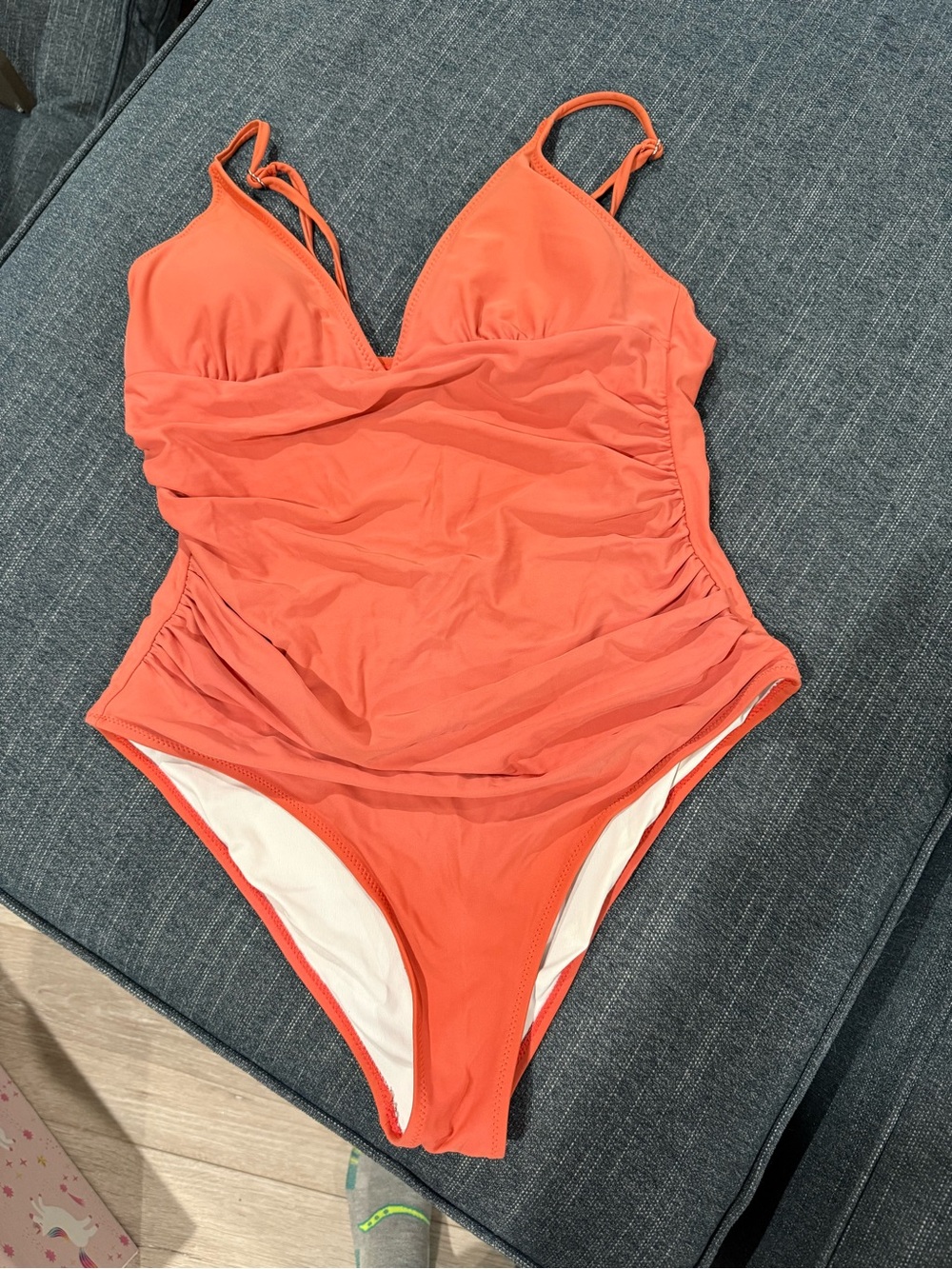 Cupshe Coral Ruched One-Piece Swimsuit